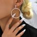 Unisex Small Commodity Fashion Claw Chain Rhinestone Large Circle Earrings Earrings_ipsvogv.com
