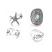 Jewelry New Bohemian Sea Star Wave Dolphin Turquoise 4-piece Ring Set_ipsvogv.com