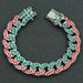 Hip hop cool and domineering drop oil colored Cuban necklace trendy men's street dance neck collarbone chain accessories_ipsvogv.com