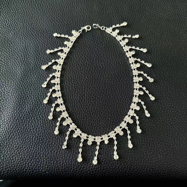 Fashion rhinestone foot ornaments personality temperament high end full diamond tassel anklet accessories_ipsvogv.com