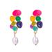 Original enamel drop oil zinc alloy point diamond earrings Mountain buckle colorful flower conch Tarot card pendant earrings_ipsvogv.com