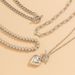 ins style simple beaded necklace set women's sweet and cool geometric OT buckle short love necklace accessories_ipsvogv.com