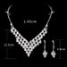 Fashionable Rhombus Three-Layer V Water Drill Necklace And Earrings Bridal Jewelry Set_ipsvogv.com