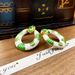 New exaggerated drop glazed earrings with circular contrasting color design, high-end and niche ear accessories_ipsvogv.com