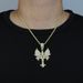 Men's Hip Hop Cross Pendant Necklace With Zircon, Silver/Gold Chain Options, 60cm Length Angel Cross Zircon Pendant Trend Men's Necklace_ipsvogv.com