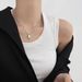 simple small gold bricks and small silver bricks titanium steel necklace jewelry high end niche sweater chain pendant single pendant_ipsvogv.com