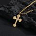 Hip hop cross zircon pendant personality men's necklace titanium steel necklace does not fade female summer accessories_ipsvogv.com