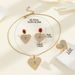 New Retro Love Diamond Ring Necklace Earrings Set Female Niche Light Luxury Design Pendant Clavicle Chain_ipsvogv.com