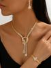 2025 Brilliant Fresh Full Diamond Bowknot Tassel Women's Jewelry Set Xiyin Hot Selling Three Pieces_ipsvogv.com
