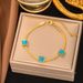 Turquoise Block Niche Design, Fashionable Collarbone Chain, Bohemian Titanium Steel Necklace For Women_ipsvogv.com