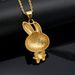 Trendy Hip-Hop Jewelry Gold-Plated Full Diamond Rabbit Pendant Fashion Versatile Titanium Steel Necklace Accessories_ipsvogv.com