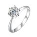 T Family Classic Six Claw Mosang Stone Women's D Color S Pure Silver Carat Wedding Ring_ipsvogv.com