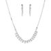 Elegant Silver & Diamond Necklace Earrings Set For Women - Evening Jewelry Gift_ipsvogv.com