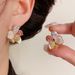 Spring New Fashion Sweet Versatile Diamond-Studded Pearl Five-Petal Flower For Women S Silver Needle Light Luxury_ipsvogv.com