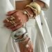 Design Sense: Irregular Metal Lines, Pearl Bracelet, Exaggerated Stacking, Large Light Surface Spring Bracelet_ipsvogv.com