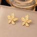 Uniquely Designed Gold Flower Irregular Stripe Earrings For Women's New Light Luxury Earrings, And Versatile_ipsvogv.com