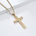 Simple style titanium steel cross necklace pendant men and women wear sweater chain accessories_ipsvogv.com