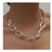 Fashion Thick Chain Necklace Female Transparent Resin Double Alloy Metal Short Clavicle Chain_ipsvogv.com