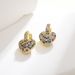 Women's Jewelry Light Luxury High End Temperament Retro Color Zircon Heart Shaped Love Earrings Peach Heart Earrings Ear Buckles_ipsvogv.com