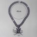 Creative Purple Rhinestone Spider Pendant, Fashionable Cuban Necklace, Niche Design, Personalized Rap Hip-hop Jewelry_ipsvogv.com