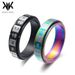 Titanium steel digital rings can rotate couple rings seven color personalized hand jewelry accessories_ipsvogv.com