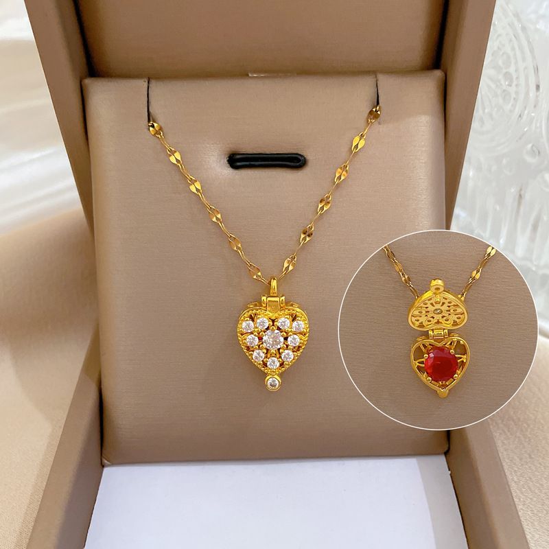 Titanium Steel 【 】 Love Magic Box Zircon Charm Light Luxury Versatile Korean Style Ins Niche Design Live Necklace 【 】_ipsvogv.com