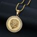 Hip Hop New Animal Jewelry Titanium Steel Vacuum Gold Plated Diamond-Studded Lion Head Pendant Necklace_ipsvogv.com