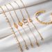 Personalized Gold Shell Circle Round Plate With Six Piece Set Bracelet_ipsvogv.com