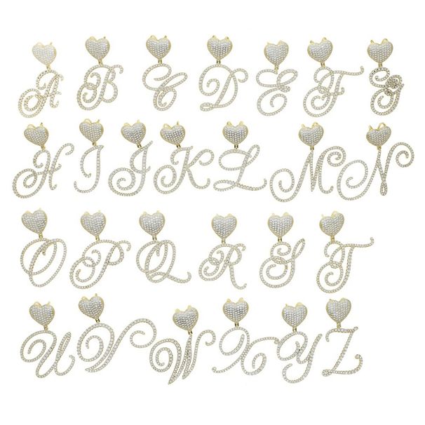 Hip Hop New Heart Script 26 Letter Pendant Trendy Jewelry_ipsvogv.com