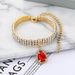 Three Row Diamond Rhinestone Pet Collars, Water Drop Color Pendants, Elastic Cat And Dog Necklace Accessories_ipsvogv.com