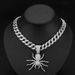 Hip Hop New Product Full Diamond Alloy Spider Pendant Fashion Personality Cuban Chain Men's Necklace Jewelry_ipsvogv.com