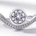 Brilliant Moissanite Diamond Ring Female V Shaped Crown Ring Silver Inlaid Closed Fashion Ring_ipsvogv.com