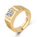 Hot Novelty Square Round Diamond Network Red Men's Ring Group Set With Star Fashion People_ipsvogv.com