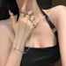 Metal Men And Women Fashion Ring Bracelet Integrated Personality Hip-Hop Style Silver Back Chain_ipsvogv.com