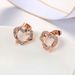 Women’s Jewelry Set Fashion fashion heart shaped earrings and necklace jewelry set zircon micro inlaid real gold plated_ipsvogv.com