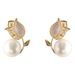 Korean Version Exquisite And Sweet Diamond Inlaid Zircon Pearl Tulip Earrings, Niche Temperament, Personality, High-end_ipsvogv.com