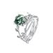 global Spot Delivery S925 Silver Green Moss Ring Female Water Grass Agate Ring Fashionable Unique_ipsvogv.com