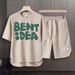 Men's Clothing 2024 Waffle Casual Summer Suit Men's Loose Teen Short sleeved T shirt Shorts Handsome Two piece Suit_ipsvogv.com