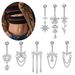 Women's Jewelry Stainless Steel Zircon Belly Button Ring Butterfly Chain Horse Eye Five Leaf Flower Belly Button Nail Belly Button Buckle_ipsvogv.com