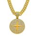 Full Diamond Alloy Cross Star Pendant Hip Hop Cuban Necklace Trendy Rap Disc Collar Chain_ipsvogv.com