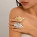 Fashion Ins Style Ginkgo For Women, Metal Texture Alloy Leaf Ring_ipsvogv.com