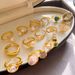 Real Gold Electroplated Zircon Freshwater Pearl Opening Court Style Index Finger Ring, Light Luxury High-end Feel, Hand_ipsvogv.com