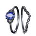 Blue Zircon Fashion Instagram Internet Celebrity Wedding Engagement Ring_ipsvogv.com
