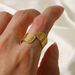 gold pleated pattern stainless steel ring niche INS Wind ring Women's titanium steel ring_ipsvogv.com