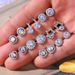 Cao Shi's new Earrings Fashion sweet flower Zircon Earrings women's simple Copper Plated Platinum Earrings combination_ipsvogv.com