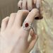 exquisite Treasure And Red Color Advanced Zircon Hollow Diamond For Women, Super Beautiful French Style Simple Opening Women,_ipsvogv.com