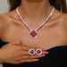 Women’s Jewelry Set Fashion Jewelry Set Luxury Zircon Multi Color Women's Dinner Anniversary Accessories Necklace Earrings Set_ipsvogv.com