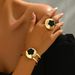 Minimally designed women's bracelet set with niche plum blossom inlay design, high-end handmade ring_ipsvogv.com