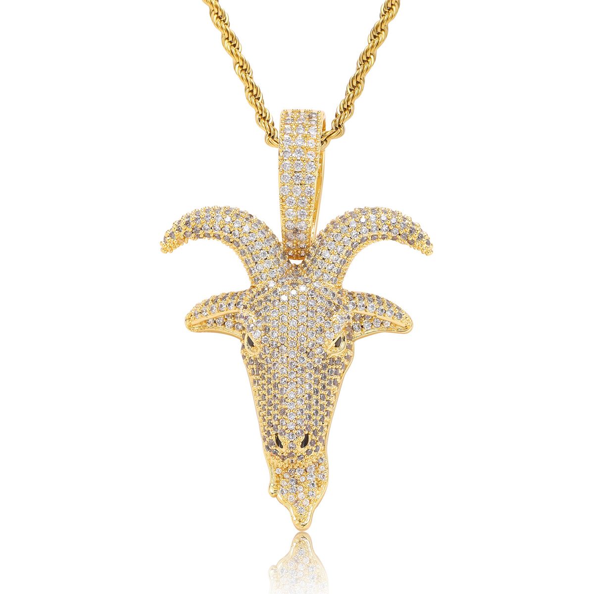 Pendants & Charms Beautiful Hip HopGoat Pendant Micro Inlaid Zircon Animal Personality Men's Cool Rap Hip Hop Necklace Accessories_ipsvogv.com