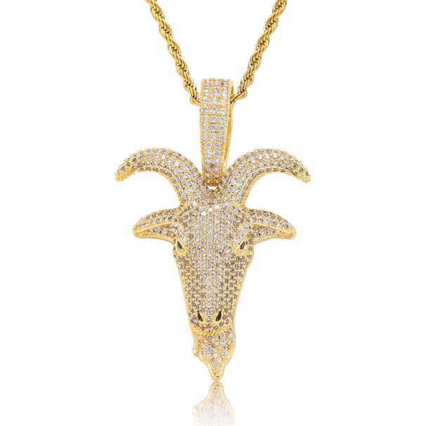 Pendants & Charms Beautiful Hip HopGoat Pendant Micro Inlaid Zircon Animal Personality Men's Cool Rap Hip Hop Necklace Accessories_ipsvogv.com